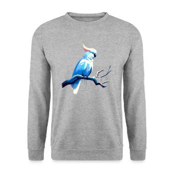 Cockatoo on a branch - Unisex Sweatshirt - salt & pepper - Front - Alina (178cm) & Michal (187cm)