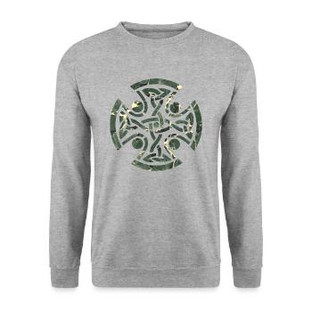 noeud celtique 11 e 226 - Sweat-shirt Unisexe - gris chiné - Devant - Alina (178cm) & Michal (187cm)