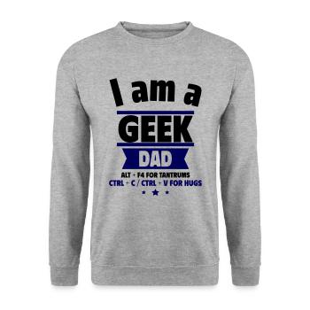 I'm a Geek Dad, Father's Day Gift - Unisex Sweatshirt - salt & pepper - Front - Alina (178cm) & Michal (187cm)