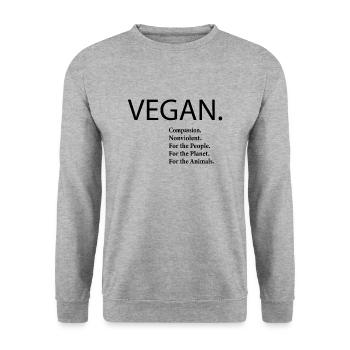 Vegan compassion anti violence gens planète animaux - Sweat-shirt Unisexe - gris chiné - Devant - Alina (178cm) & Michal (187cm)