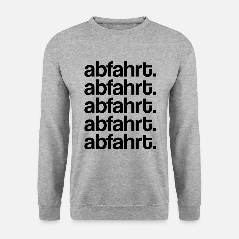 Abfahrt! - Unisex Pullover - Weißgrau meliert