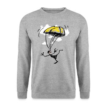 Parachutist - Unisex Sweatshirt - salt & pepper - Front - Alina (178cm) & Michal (187cm)