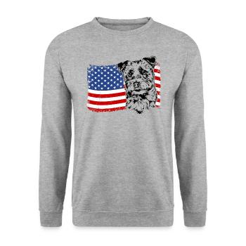 Jack Russell Terrier America Flag Dogs Wilsigns - Unisex Sweatshirt - salt & pepper - Front - Alina (178cm) & Michal (187cm)