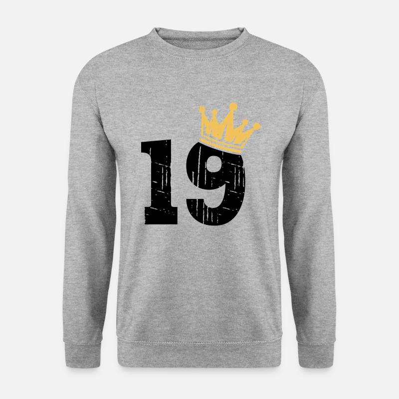 19 Couronne 19e anniversaire 19 ans - Sweat-shirt Unisexe - gris chiné