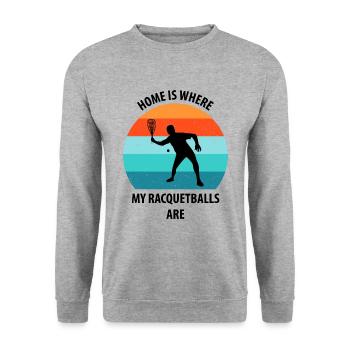 Racqueetball - Unisex Sweatshirt - salt & pepper - Front - Alina (178cm) & Michal (187cm)