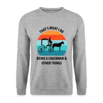 Calèche de cocher Calèche tirée par des chevaux Calèche - Sweat-shirt Unisexe - gris chiné - Devant - Alina (178cm) & Michal (187cm)