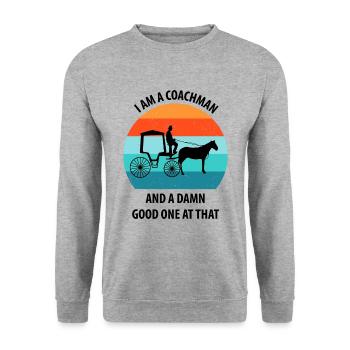 Calèche de cocher Calèche tirée par des chevaux Calèche - Sweat-shirt Unisexe - gris chiné - Devant - Alina (178cm) & Michal (187cm)