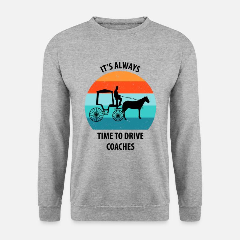 Kutscher Kutsche Pferdekutscher Kutschieren - Unisex Pullover - Weißgrau meliert