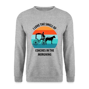 Calèche de cocher Calèche tirée par des chevaux Calèche - Sweat-shirt Unisexe - gris chiné - Devant - Alina (178cm) & Michal (187cm)
