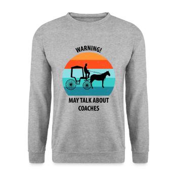 Calèche de cocher Calèche tirée par des chevaux Calèche - Sweat-shirt Unisexe - gris chiné - Devant - Alina (178cm) & Michal (187cm)