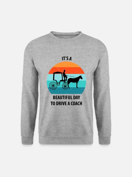 Kutscher Kutsche Pferdekutscher Kutschieren - Unisex Pullover - Weißgrau meliert