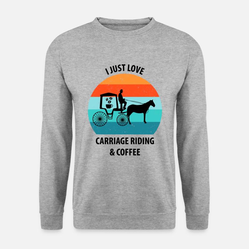 Cocher Calèche Calèche Café - Sweat-shirt Unisexe - gris chiné