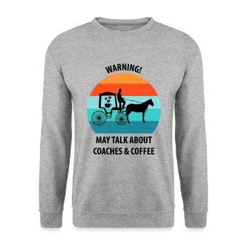 Coachman Carriage Horse-drawn carriage Coffee - Unisex Sweatshirt - salt & pepper - Front - Alina (178cm) & Michal (187cm)