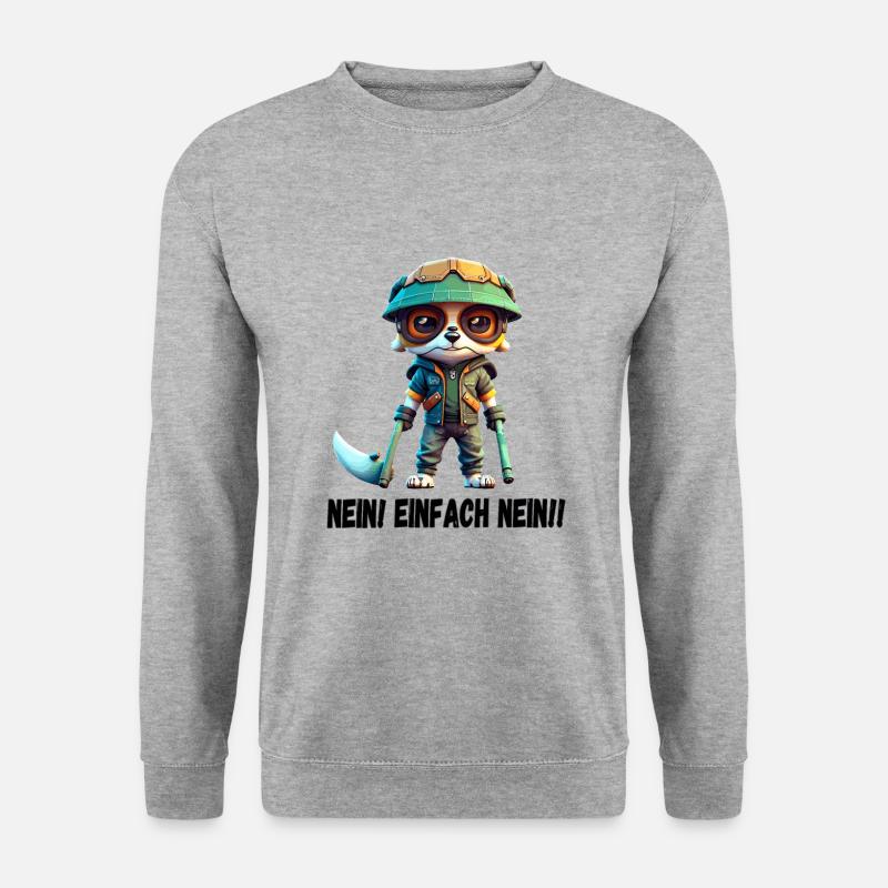 Nein Einfach Nein Tee - Klare Absage, Entschlossen - Unisex Pullover - Weißgrau meliert