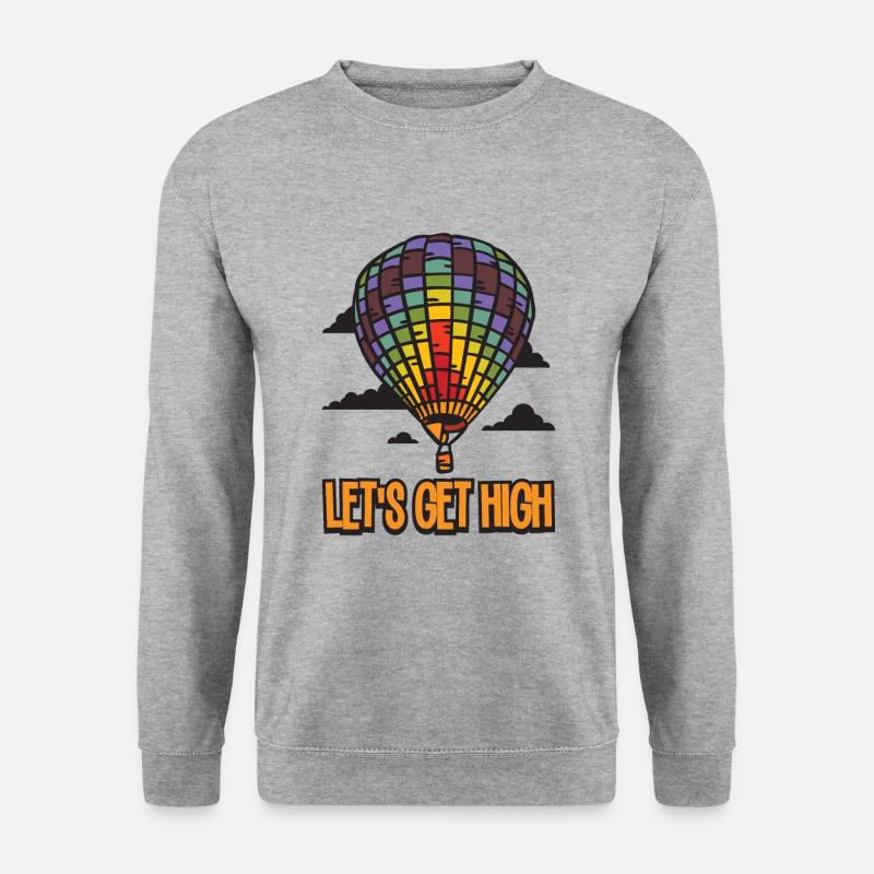 Heißluftballon Geschenkidee - Unisex Pullover - Weißgrau meliert