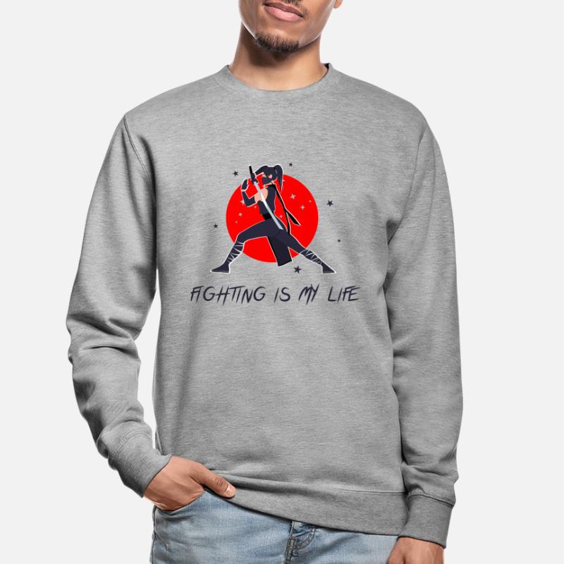 Combattant en pose de combat avec épée Sweat-shirt Unisexe