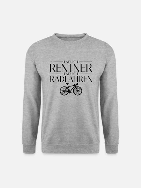 Endlich Rentner Endlich Radfahren Fahrradfahrer - Unisex Pullover - Weißgrau meliert
