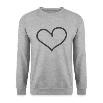 Black Heart Gift Idea Black Heart - Unisex Sweatshirt - salt & pepper - Front - Alina (178cm) & Michal (187cm)