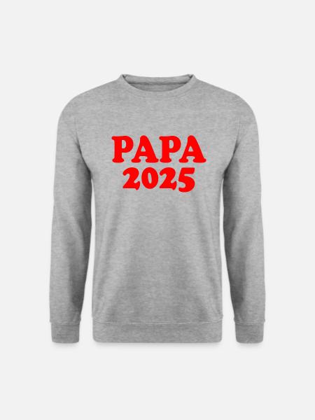 Papa 2025 - Unisex Pullover - Weißgrau meliert
