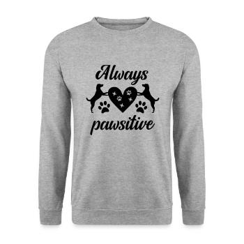 Toujours pawsitive - Sweat-shirt Unisexe - gris chiné - Devant - Alina (178cm) & Michal (187cm)