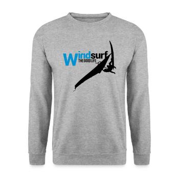 Windsurfen - Unisex Pullover - Weißgrau meliert - Vorne - Alina (178cm) & Michal (187cm)