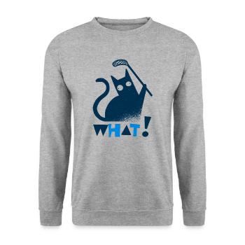 Floorball Floorball Joueur Floorball Joueur Chat - Sweat-shirt Unisexe - gris chiné - Devant - Alina (178cm) & Michal (187cm)