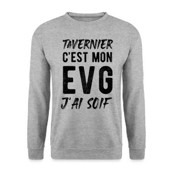 Evg humour tavernier enterrement de vie de garçon - Sweat-shirt Unisexe - gris chiné - Devant - Alina (178cm) & Michal (187cm)