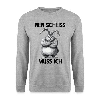 Lapin Lapin Je dois baiser - Sweat-shirt Unisexe - gris chiné - Devant - Alina (178cm) & Michal (187cm)