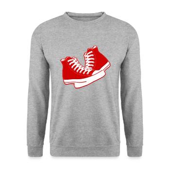 chaussures old school - Sweat-shirt Unisexe - gris chiné - Devant - Alina (178cm) & Michal (187cm)