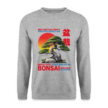 Bonsai Zen Teez - Unisex Sweatshirt - salt & pepper - Front - Alina (178cm) & Michal (187cm)
