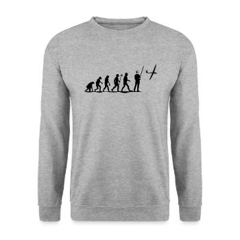 evolution modellfliegen - Unisex Pullover - Weißgrau meliert - Vorne - Alina (178cm) & Michal (187cm)