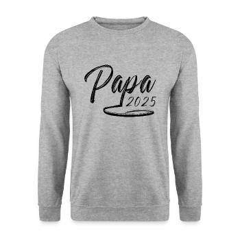 Papa 2025 - Unisex Pullover - Weißgrau meliert - Vorne - Alina (178cm) & Michal (187cm)