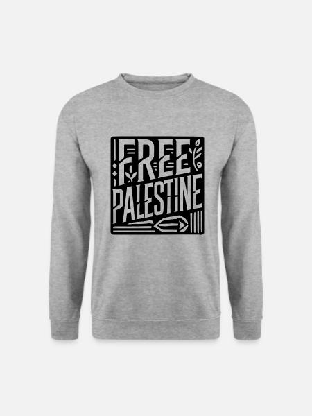 Free palestine - Unisex Pullover - Weißgrau meliert