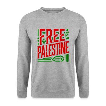 Free palestine - Sweat-shirt Unisexe - gris chiné - Devant - Alina (178cm) & Michal (187cm)