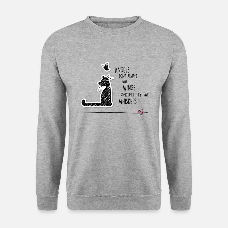 Cat angels - Unisex Pullover - Weißgrau meliert