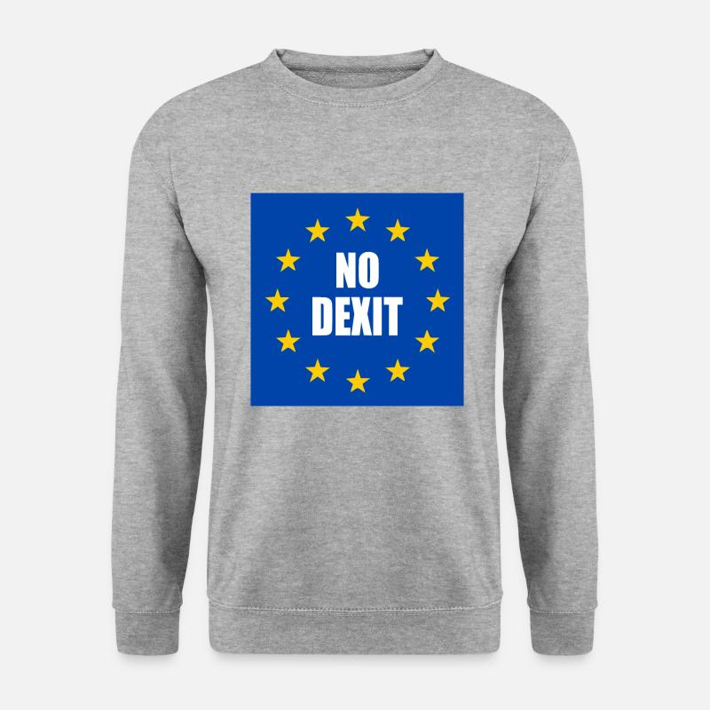 No dexit - Unisex Pullover - Weißgrau meliert