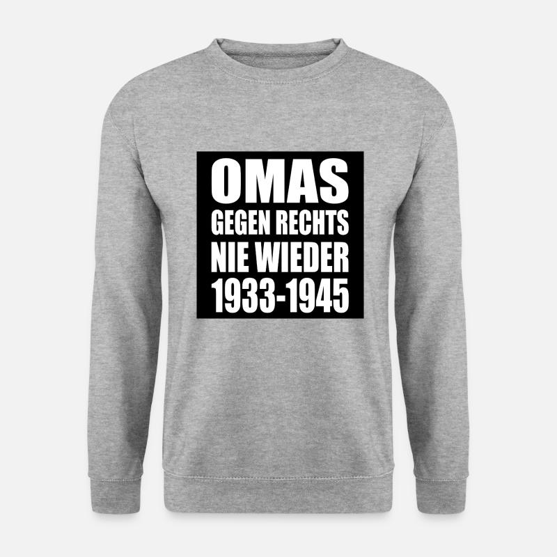 Omas gegen rechts - Unisex Pullover - Weißgrau meliert