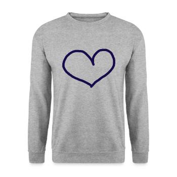 Black Heart Gift Idea Hearts - Unisex Sweatshirt - salt & pepper - Front - Alina (178cm) & Michal (187cm)