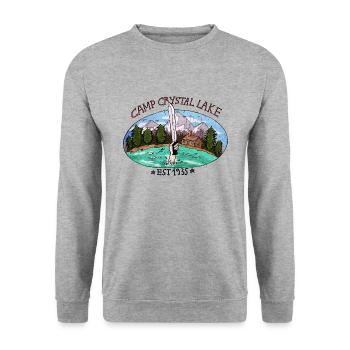 campcrystallake - Sweat-shirt Unisexe - gris chiné - Devant - Alina (178cm) & Michal (187cm)