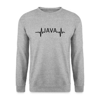 Heartbeat JAVA - Sweat-shirt Unisexe - gris chiné - Devant - Alina (178cm) & Michal (187cm)