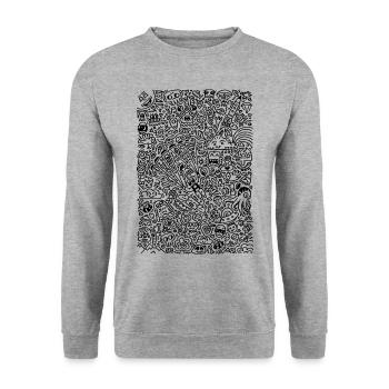 Doodle Paragliders noir - Sweat-shirt Unisexe - gris chiné - Devant - Alina (178cm) & Michal (187cm)