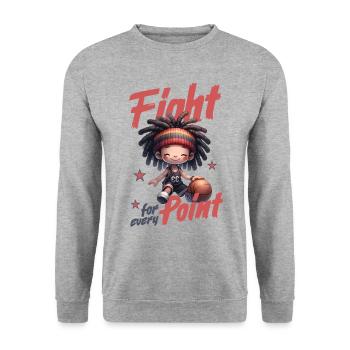 Battez-vous pour chaque point de basket-ball - Sweat-shirt Unisexe - gris chiné - Devant - Alina (178cm) & Michal (187cm)