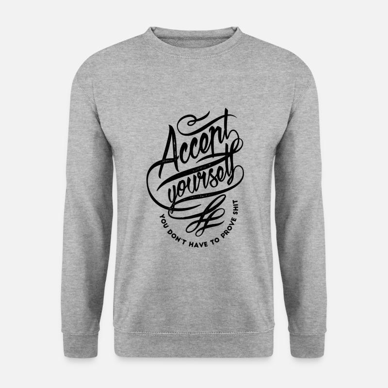 Akzeptiere Dich selbst Selbstachtung - Unisex Pullover - Weißgrau meliert