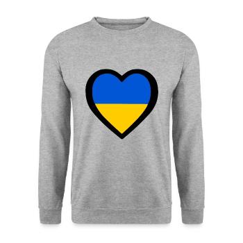 Ukraine - Unisex Sweatshirt - salt & pepper - Front - Alina (178cm) & Michal (187cm)