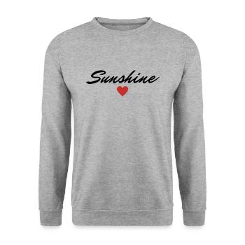 Sunshine Sonnenschein Valentinstag Lieblingsmensch - Unisex Pullover - Weißgrau meliert - Vorne - Alina (178cm) & Michal (187cm)