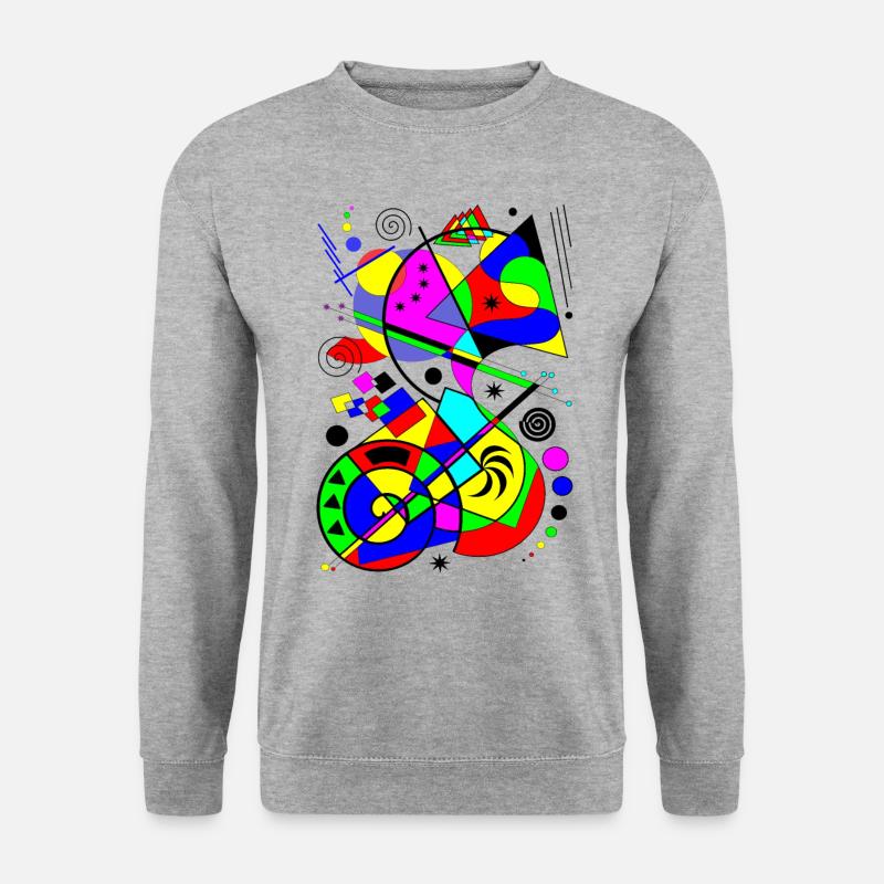 abstrakte Kunst bunte Muster bunte Farben Formen - Unisex Pullover - Weißgrau meliert