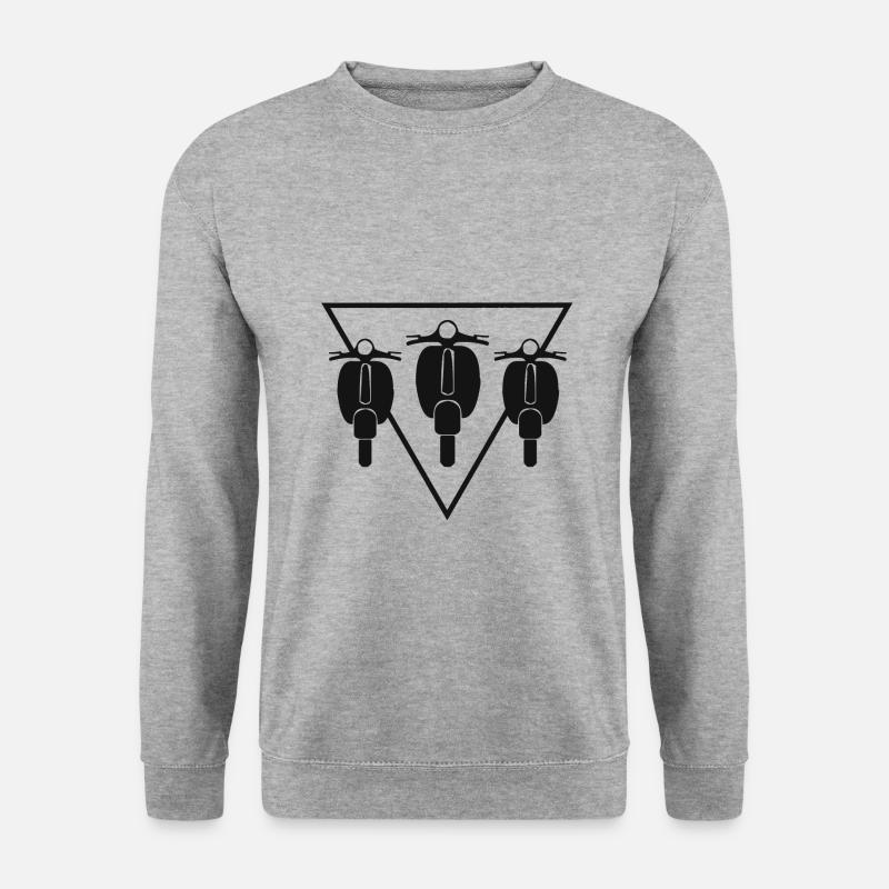 Roller Motorroller Moped Schwalbe Italien Geschenk - Unisex Pullover - Weißgrau meliert