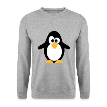 Pingouin - Sweat-shirt Unisexe - gris chiné - Devant - Alina (178cm) & Michal (187cm)