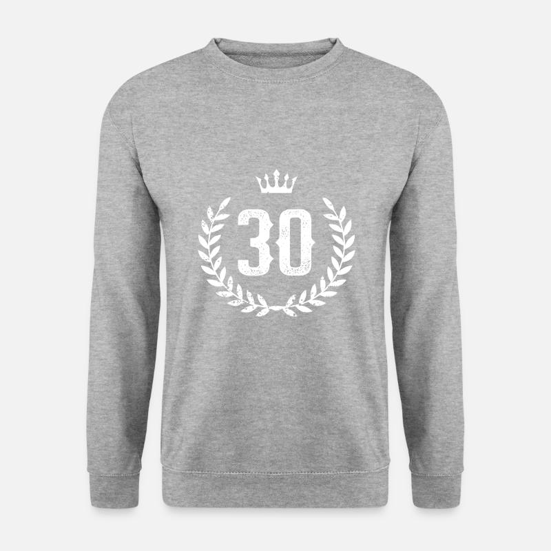 30 Zahl Kranz - Unisex Pullover - Weißgrau meliert
