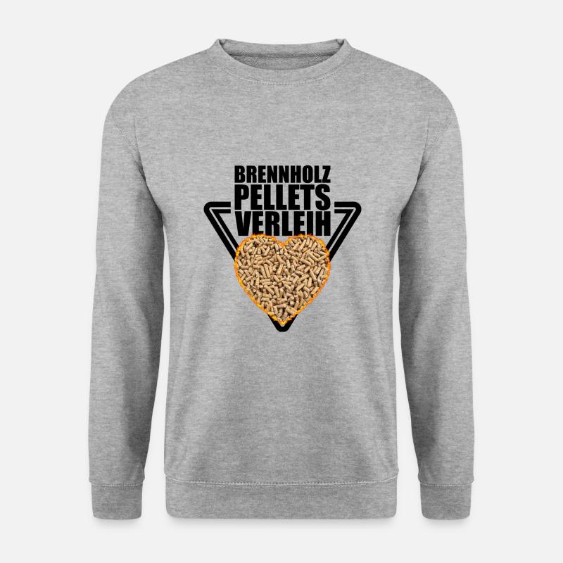 Brennholz Pellets Verleih - Unisex Pullover - Weißgrau meliert